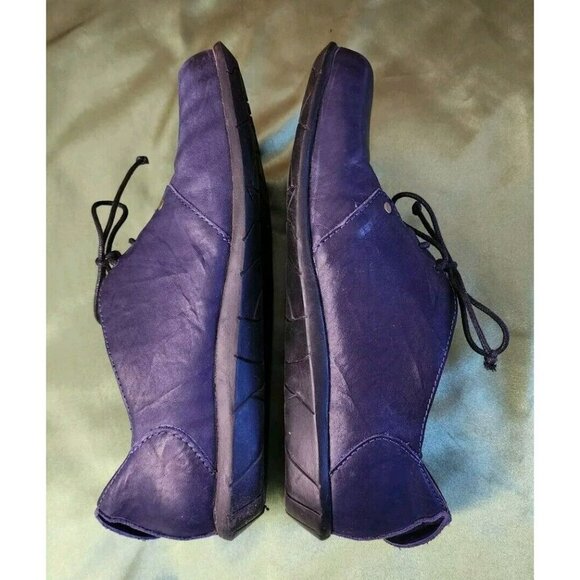 SERGIO TOMANI Smoky Blue Leather Lace Up Shoes Rubber Soles Sz 6-6.5 Columbia - Picture 6 of 9